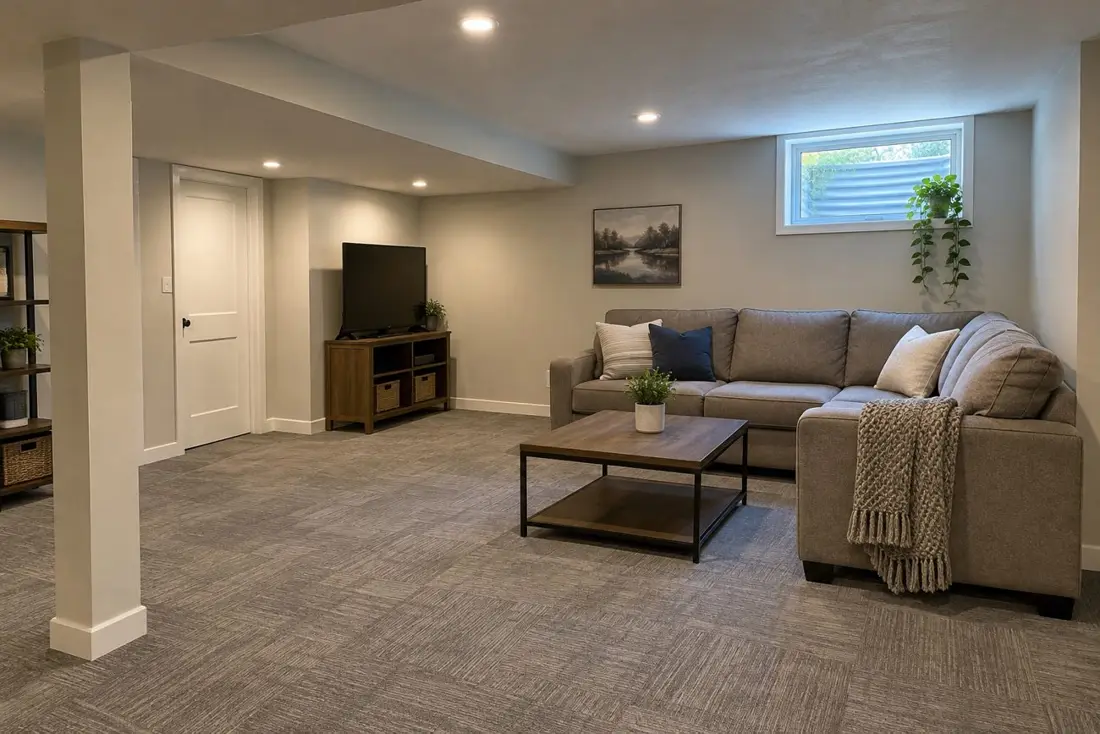 Example illustration of a finished basement